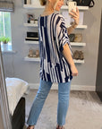 Stripe print mesh Top