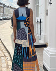 Abstract Print Sleeveless Pleated Maxi Dress