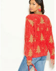 Christmas Tree Red / Cream Fluffy Jumper