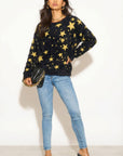 Star Print Neon ColourFluffy Jumper (Yellow)