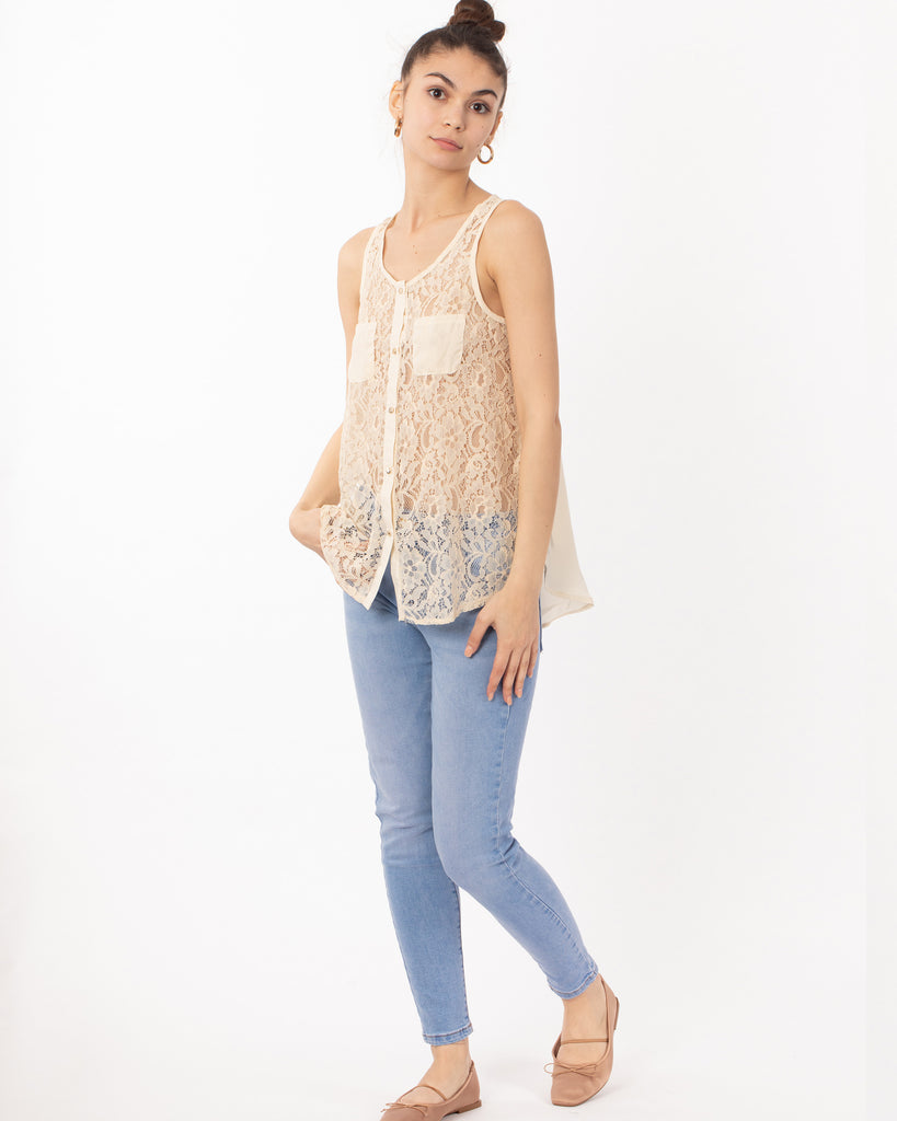 Lace Chiffon Top Shirt