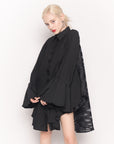 Oversized Shirt with Frilled Sleeves and Mesh Back