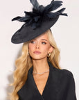 Statement Feather Flower Wide Brim Fascinator