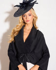 Statement Feather Flower Wide Brim Fascinator