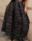 Statement Layered Ruffle Tulle Maxi Skirt