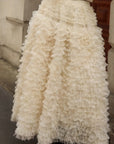 Statement Layered Ruffle Tulle Maxi Skirt