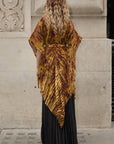 Pattern Print Pleated Blouse & Trousers Set