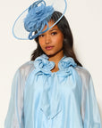 Statement Floral Feather & Loop Mesh Fascinator