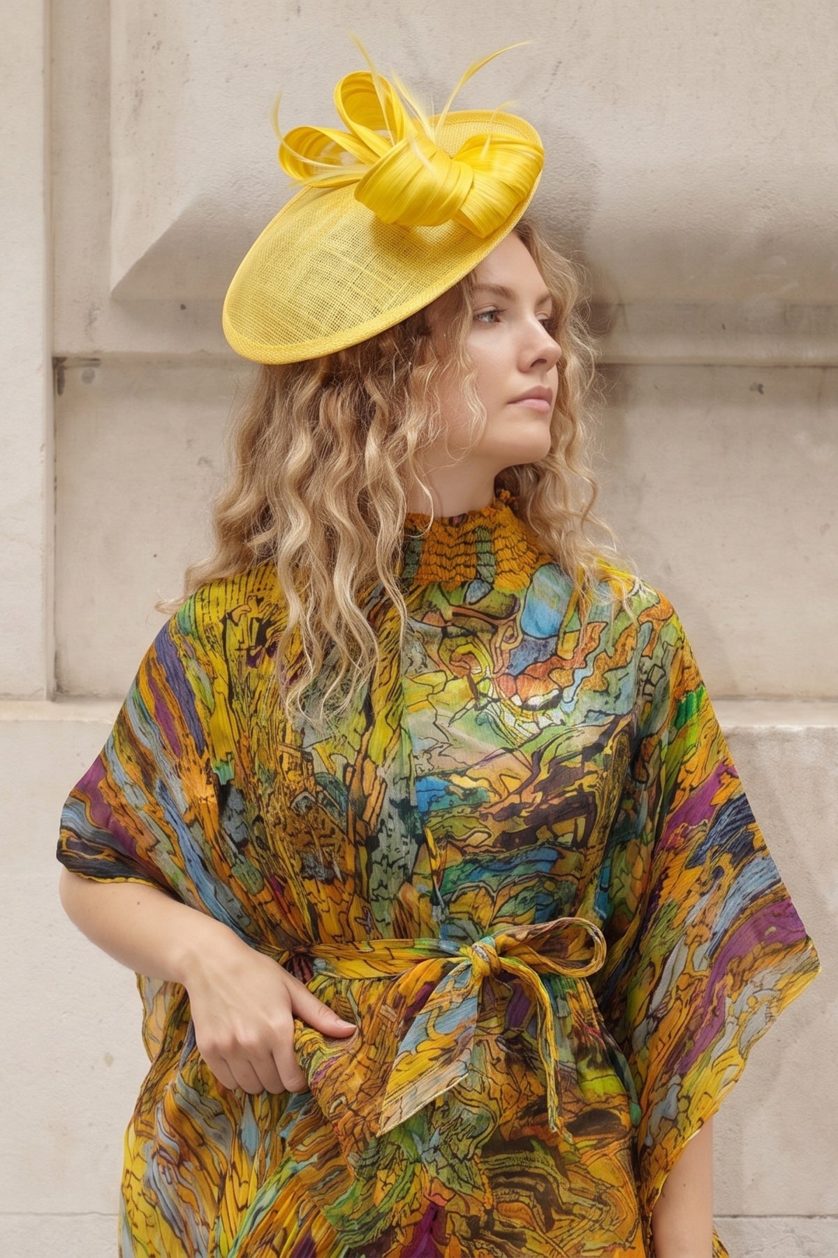 Statement Floral Feather &amp; Loop Mesh Fascinator