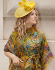 Statement Floral Feather & Loop Mesh Fascinator