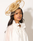 Statement Floral Feather & Loop Mesh Fascinator