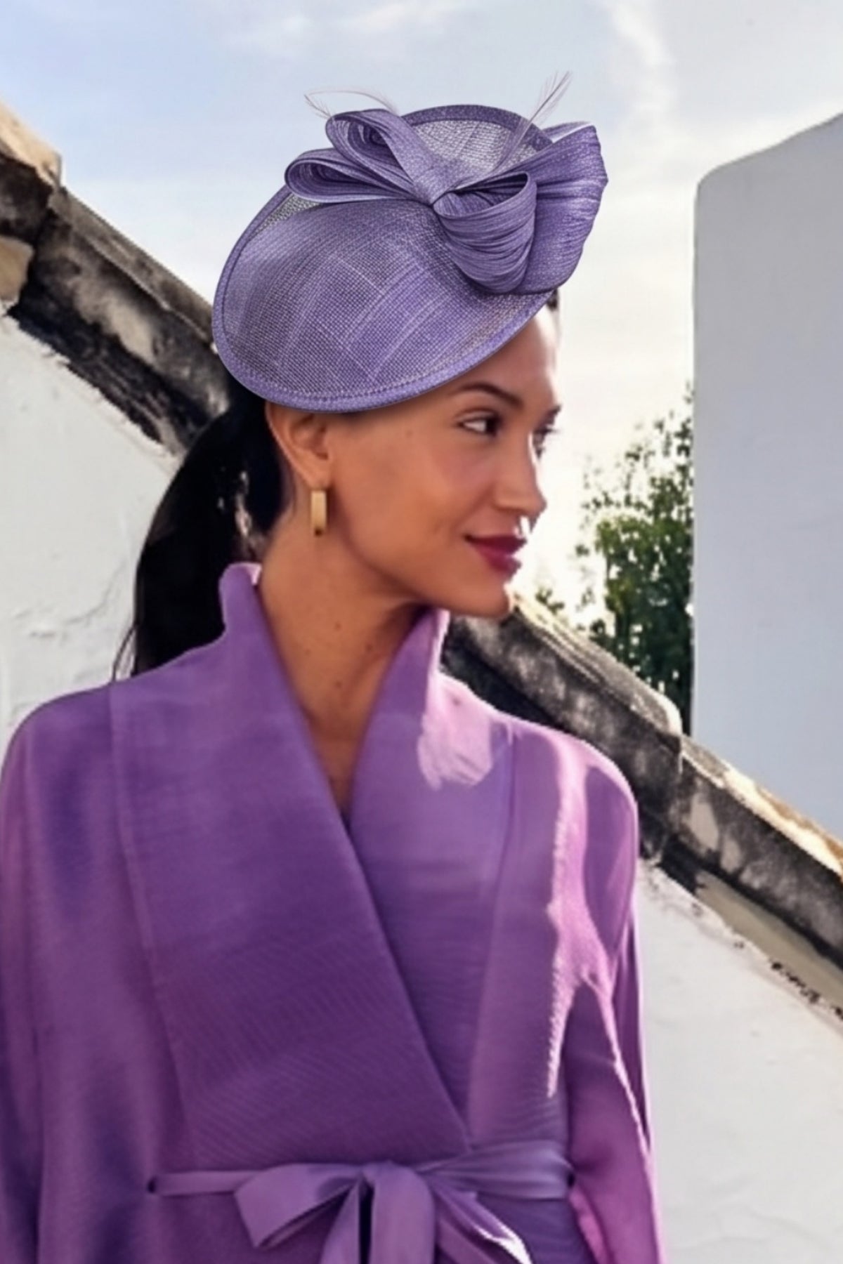 Statement Floral Feather &amp; Loop Mesh Fascinator