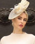Statement Floral Feather & Loop Mesh Fascinator