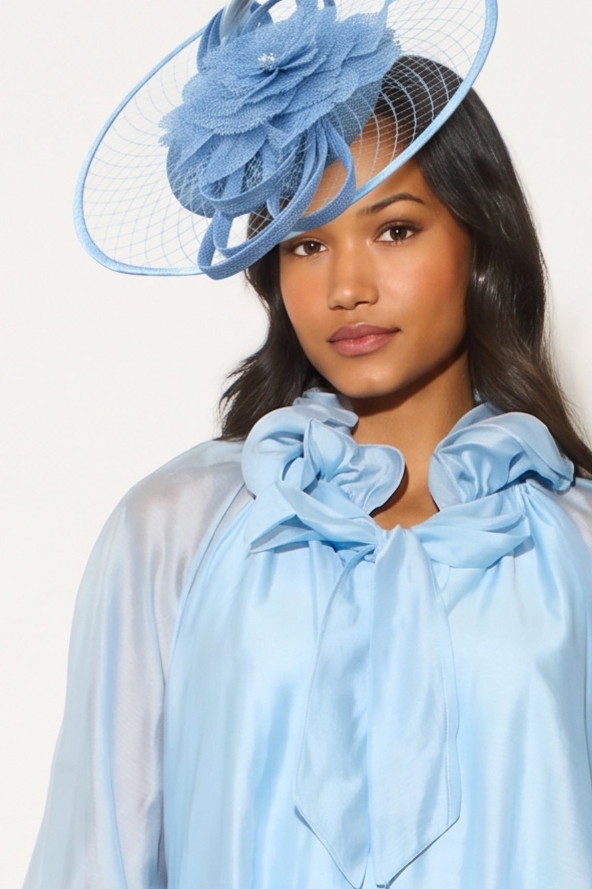Statement Floral Feather &amp; Loop Mesh Fascinator