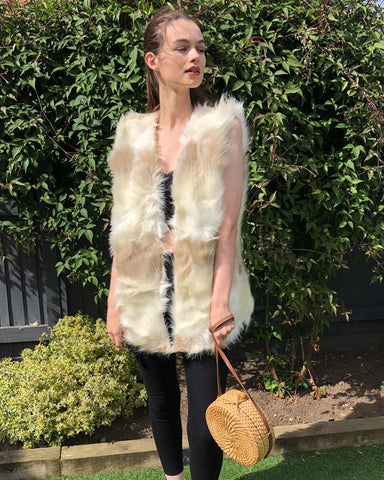 Faux Fur Gilet (Grey)