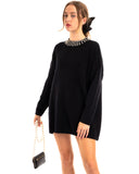 Diamante Neck Long jumper