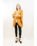 Cable knit oversize batwing cardigan in orange