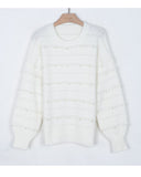 Pearl embellished soft knit jumper in white