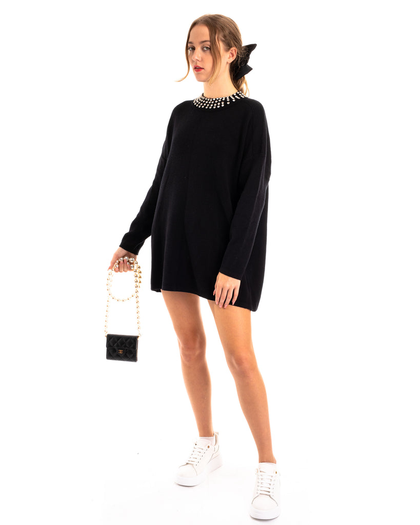 Diamante Neck Long jumper