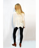 Asymmetric hem fine knitted jumper
