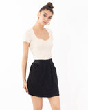 Black Floral Lace Skater Skirts