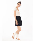 Black Floral Lace Skater Skirts