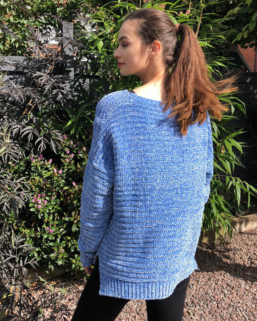 Cable knit velvet fabric knitted jumper