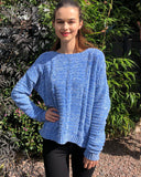 Cable knit velvet fabric knitted jumper
