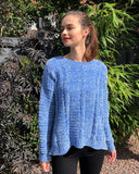 Cable knit velvet fabric knitted jumper