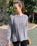 Cable knit velvet fabric knitted jumper