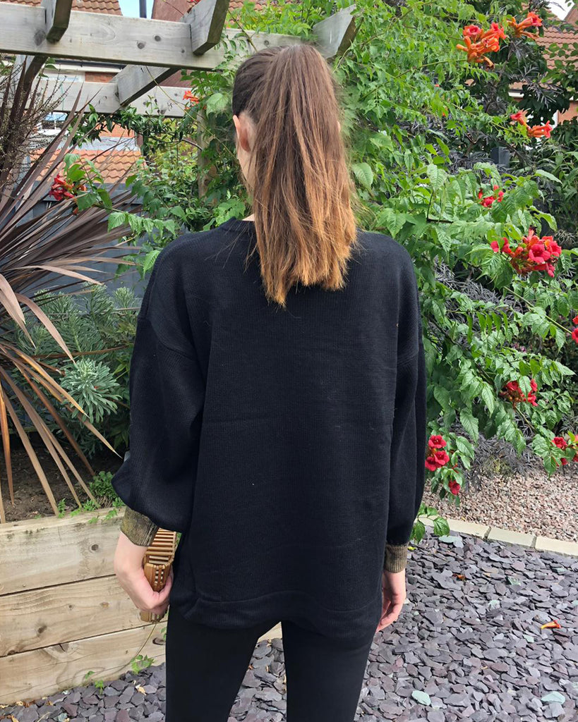 Gold Printed Jumper with Ring embellished