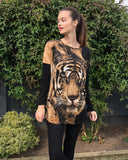 Tiger Printed Batwing Knitted Jumper