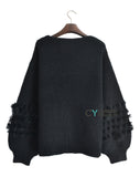 Fur balloon sleeves design Jumper