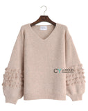 Fur balloon sleeves design Jumper