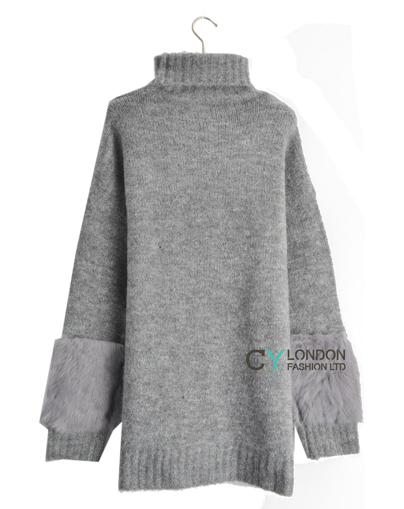 Fur sleeves design Jumper