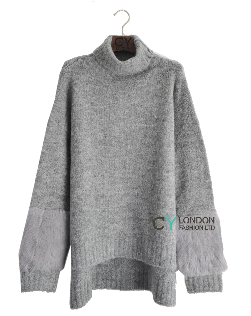 Fur sleeves design Jumper