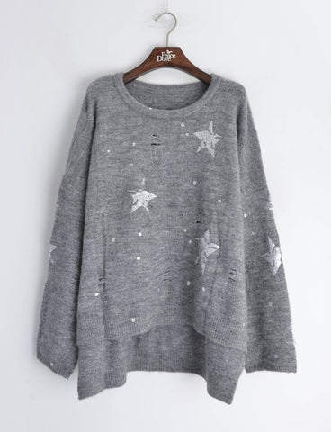 Stars' Print Ladder Stitch Jumper