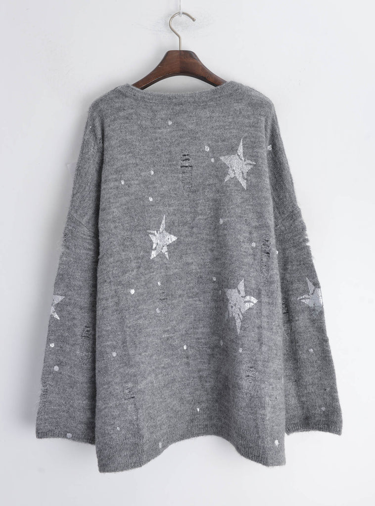 Stars' Print Ladder Stitch Jumper