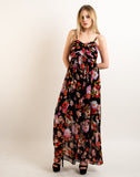 Printed Chiffon Maxi Dress KK6228 (BIG FLORAL PRINT)