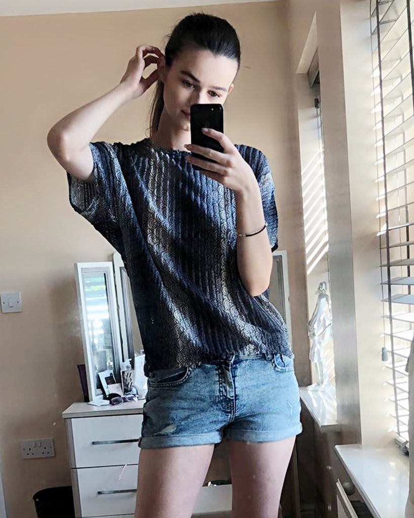 Multi color Stripe printed Top (Blue)