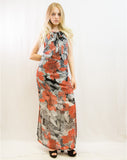 Floral Print Chiffon Maxi Dress