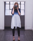 Tie dye Cotton Long Top (Blue)