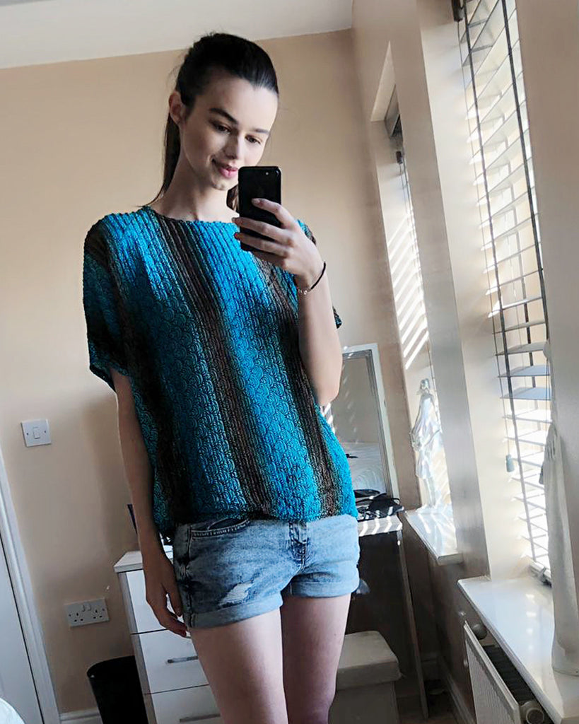 Multi color Stripe printed Top (Blue)