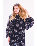 Multi floral print chiffon flowy shirt