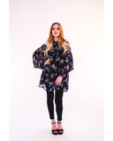 Multi floral print chiffon flowy shirt