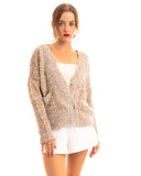 Fluffy V neck cardigan