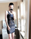 Trendy animal leopard print bodycon party dress