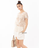 Crochet Top with Butterfly detail (Cream)