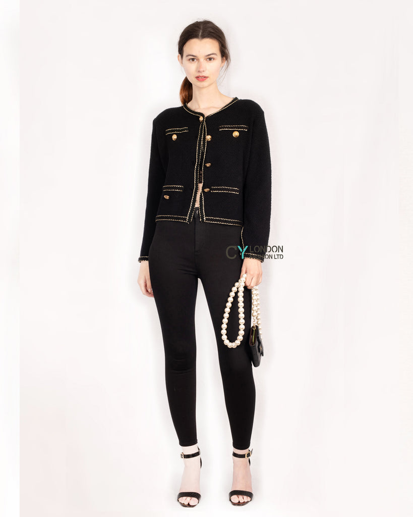 Coco style classic Blazer Cardi in Black