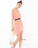 Wrap Chiffon dress (Peach)